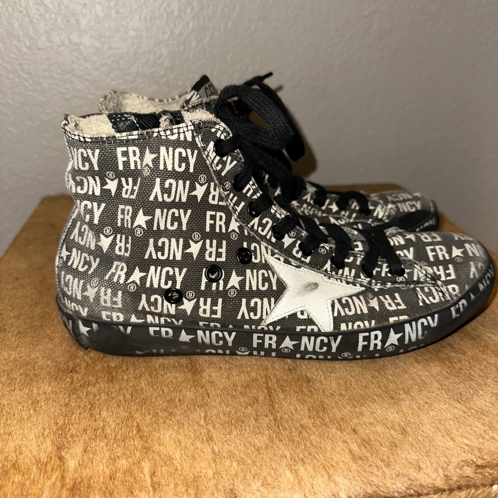 GOLDEN GOOSE GGDB FRANCY Star‎ Black Canvas EU:39 US:8.5 Men Sneakers